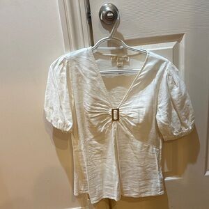 MICHAEL Michael Kors White Puff Sleeve Blouse